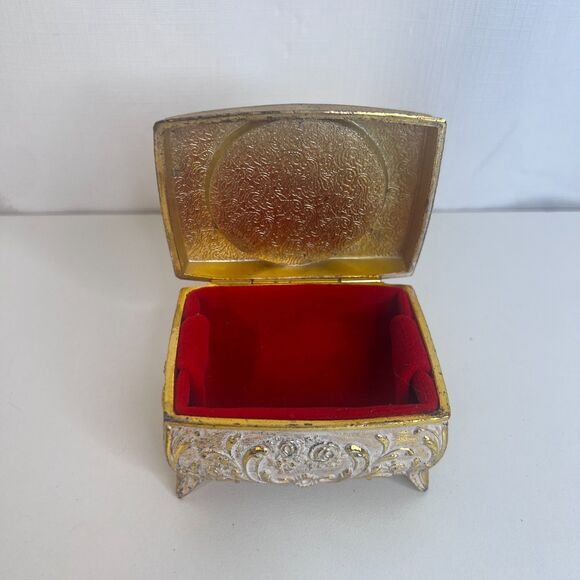 Farrington Hummel Theme Trinket Jewelry Box Ornate Scroll Victorian Style Japan - Picture 3 of 11